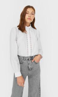 Stradivarius Рубашка В Романтическом Стиле Женская Коллекция Белый S