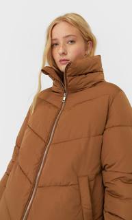 Stradivarius Куртка С Высоким Воротником Женская Коллекция Жженый Xs