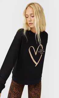 Stradivarius Толстовка С Принтом Женская Коллекция Черный L