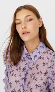 Stradivarius Рубашка С Объемными Рукавами Женская Коллекция Multicolor S