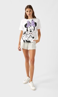 Stradivarius Футболка «Минни Маус» Женская Коллекция Белый S