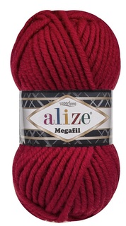 Пряжа для вязания Alize Superlana Megafil, цвет: 056 красный, 55 м, 100 г (5 мотков) 5 шт.
