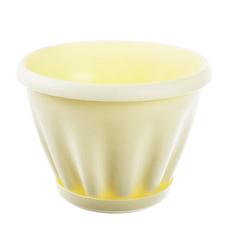 Горшок "Знатный", 3,9 л, желтый ФлораПласт люкс