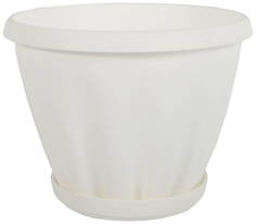Горшок "Знатный", 3,9 л, белый ФлораПласт люкс