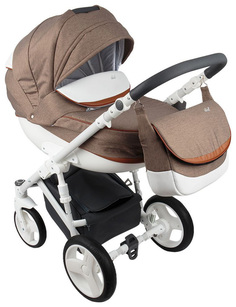 Коляска 2 в 1 Bexa Ideal New бежевый/коричневый