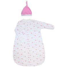 Комплект для новорожденного Котмаркот комбинезон и шапочка цв.белый, розовый р.56