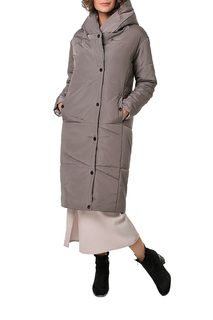 Пуховик-пальто женский DizzyWay 19426 коричневый 52 RU