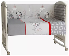 Бортик в кроватку Pituso Зебры, цв. серый