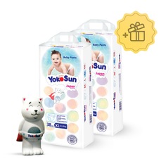 Подгузники-трусики YokoSun XL (12-20 кг), 2х38шт + Игрушка для ванной котик Йоко в подарок