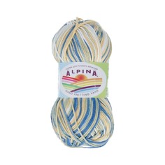 Пряжа Alpina Katrin 5 шт. в упак. цвет желтый-синий-белый-салатовый Katrin-155 140 м