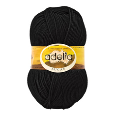 Вязание Пряжа ADELIA "LUCAS" 5 шт, в упак, цвет ЧЕРНЫЙ LUCAS-02, 218 м от Adelia