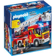 Пожарная служба: пожарная машина с лестницей со светом и звуком Playmobil