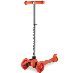 Самокат-кикборд Novatrack Disco-kids детский свет.колеса PU 120х90мм черно-оранжевый