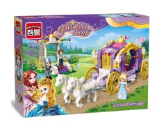 Конструктор пластиковый Карета принцессы, с фигурками, 374 детали Brick