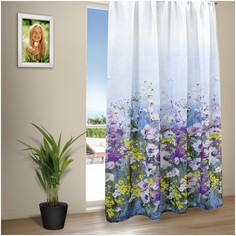 Тюль Amore Mio Акварели лен 2.0*2,7*1 Сиреневый