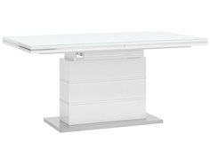 Кухонный стол Глазго, раскладной N-115-140/160-HGW DUAL Белый глянцевый, Большой Stool Group