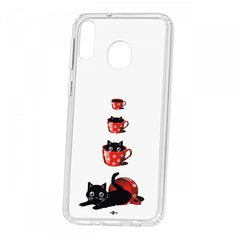 Чехол Kruche Samsung Galaxy M20 Print Котенок в чашке КruЧЕ