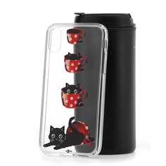 Чехол Apple iPhone X Kruche Print Котенок в чашке КruЧЕ
