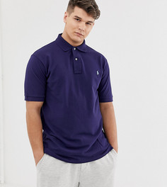 Поло темно-синего цвета из пике с логотипом Polo Ralph Lauren - Big & Tall-Темно-синий