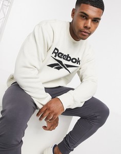 Светлый свитшот с вышитым логотипом Reebok Classics-Белый