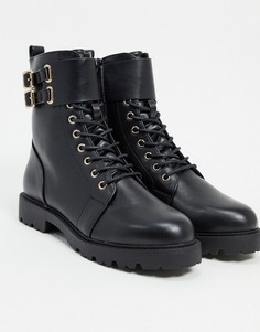 Черные ботинки на шнуровке ASOS DESIGN-Черный