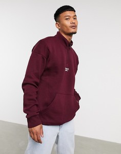 Бордовый свитшот с молнией и логотипом Reebok Classics-Красный