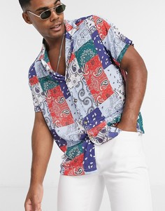 Свободная полупрозрачная рубашка с бандановым принтом ASOS DESIGN-Синий