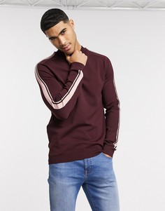 Джемпер ягодного цвета с полосками на рукавах River Island-Фиолетовый