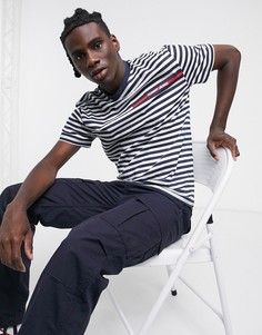 Темно-синяя футболка в полоску с логотипом Tommy Jeans-Темно-синий