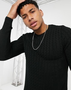 Легкий черный облегающий джемпер ASOS DESIGN