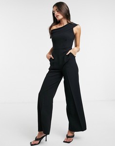Черный комбинезон с открытыми плечами Closet London