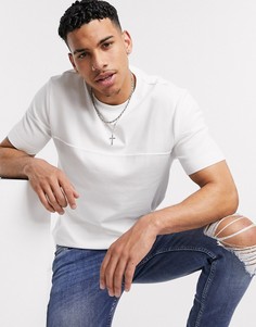 Белая узкая фактурная футболка River Island-Белый