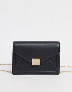 Черная сумка через плечо с фурнитурой ASOS DESIGN-Черный