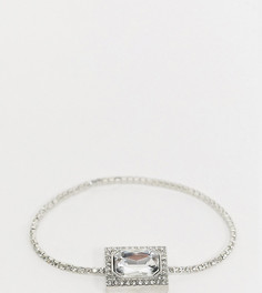 Серебристый эластичный браслет с кристаллами и подвеской ASOS DESIGN Curve-Серебряный