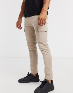 Бежевые брюки скинни в стиле карго ASOS DESIGN-Бежевый