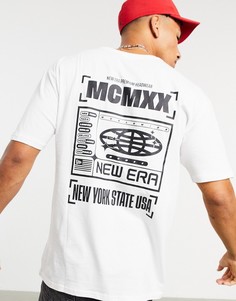 Белая футболка с принтом на спине New Era-Белый