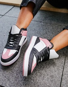 Черные/розовые высокие кроссовки на шнуровке ASOS DESIGN-Мульти