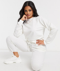 Свитшот и джоггеры с завязкой из органического хлопка ASOS DESIGN-Кремовый