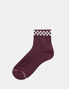 Бордовые носки Vans Peek-A-Check-Красный