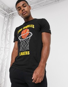Черная футболка с логотипом команды "LA Lakers" New Era NBA-Черный