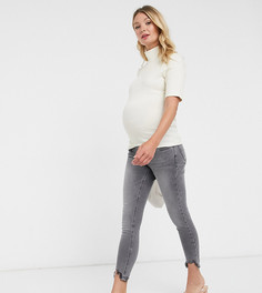 Водолазка из фактурного трикотажа с короткими рукавами Fashion Union Maternity-Кремовый