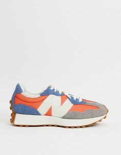 Серо-оранжевые кроссовки New Balance 327-Серый