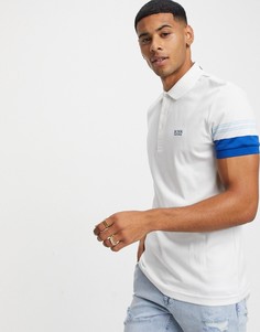 Футболка-поло с отделкой BOSS-Белый