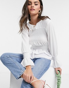 Лонгслив цвета слоновой кости ASOS DESIGN-Белый