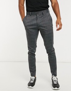 Узкие брюки в клетку Jack & Jones Intelligence-Серый