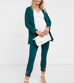 Зеленые узкие брюки ASOS DESIGN Maternity-Зеленый