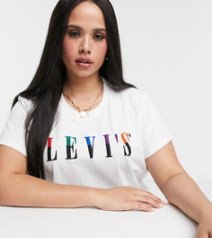 Белая футболка с принтом в университетском стиле Levis Plus-Белый