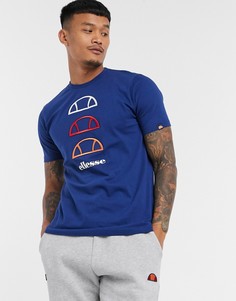 Темно-синяя футболка с логотипом ellesse-Темно-синий