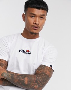 Белая футболка с маленьким логотипом по центру ellesse-Белый