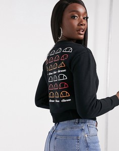 Черный свитшот с принтом логотипа ellesse